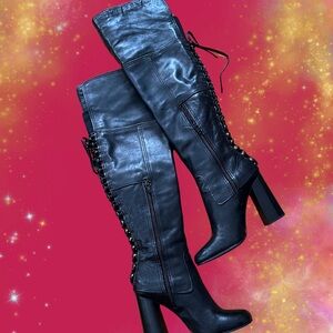 Gorgeous Tall Black Boots Size 8.5 Vince Camuto Women's Leather